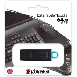 Pendrive Kingston 64GB DTX Preto Pendrive Kingston 64GB DTX Preto